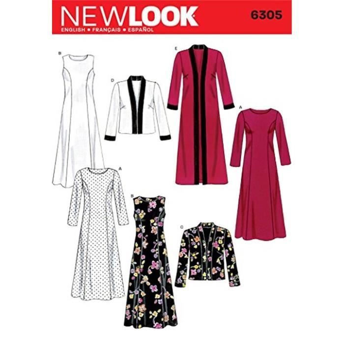 new look - nl6305 patron de couture robe et veste 2 longueurs 22 x 15 cm cuisine maison ameublement et dcoration dcoration de la mai