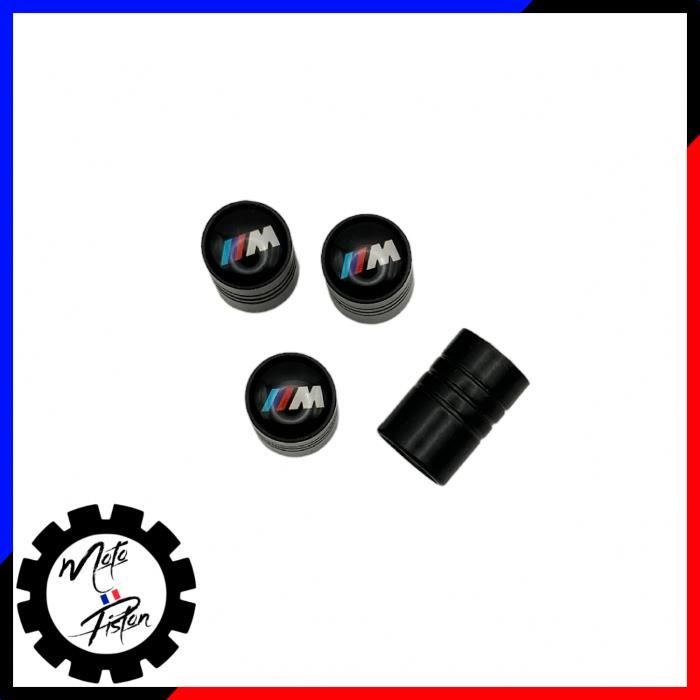 Bouchon de valve logo bmw argent noir et blanc cylindrique M performance Motorsport voiture auto jantes pneus roues