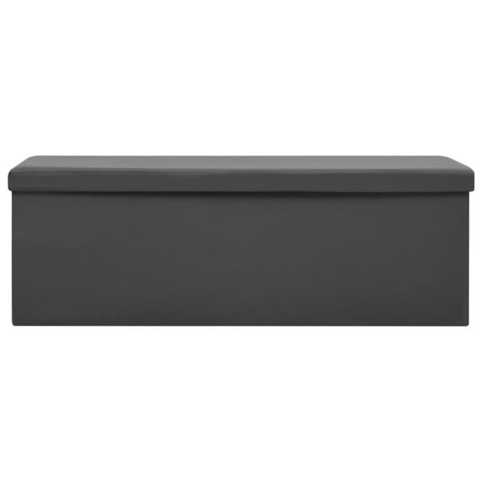 LVL - MEUBLE SIEGE - Banc de rangement pliable Gris PVC(2839)