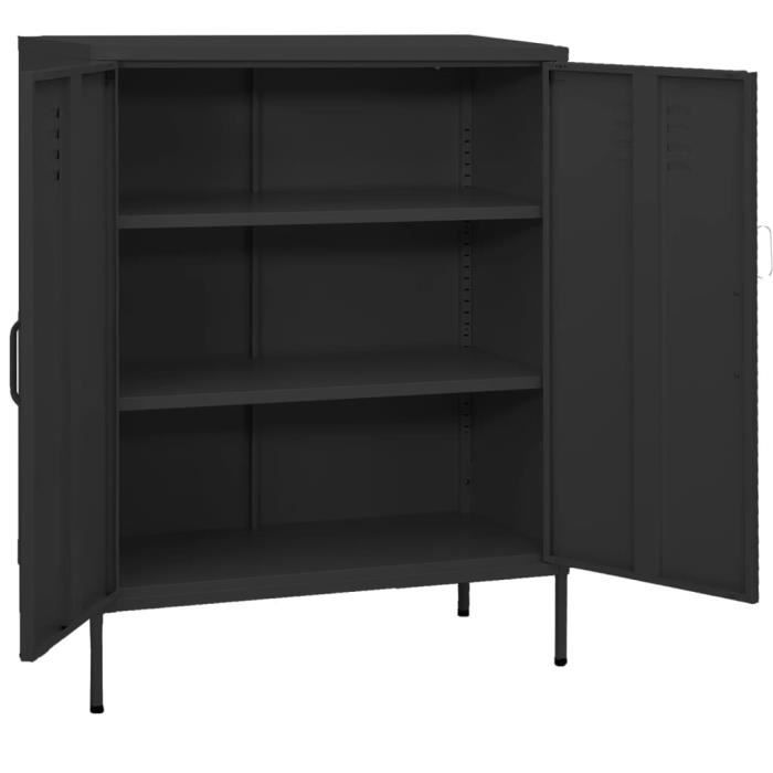 BEST MEUBLE MODE Armoire de rangement Anthracite 80x35x101,5 cm Acier