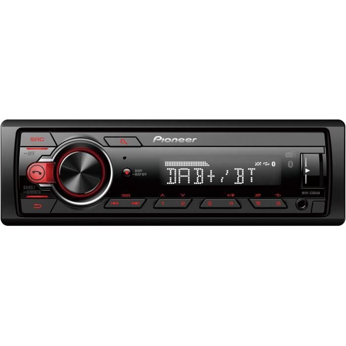 Pioneer Autoradio MVH-330DAB 1DIN DAB+ Bluetooth USB Noir compact