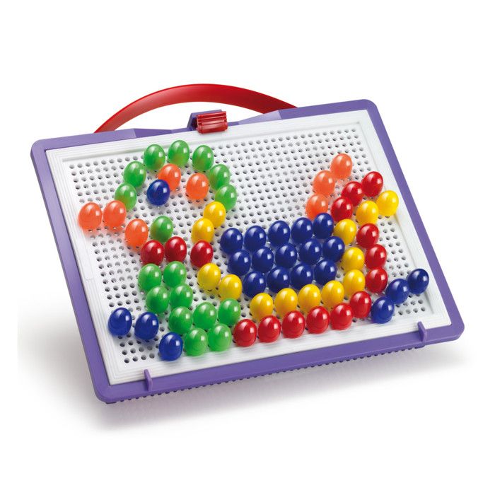 Quercetti Fantacolor Portable – Jeu De Mosaïques 150 Pions – Loisirs Créatifs – Valisette De Voyage – Dès 3 Ans