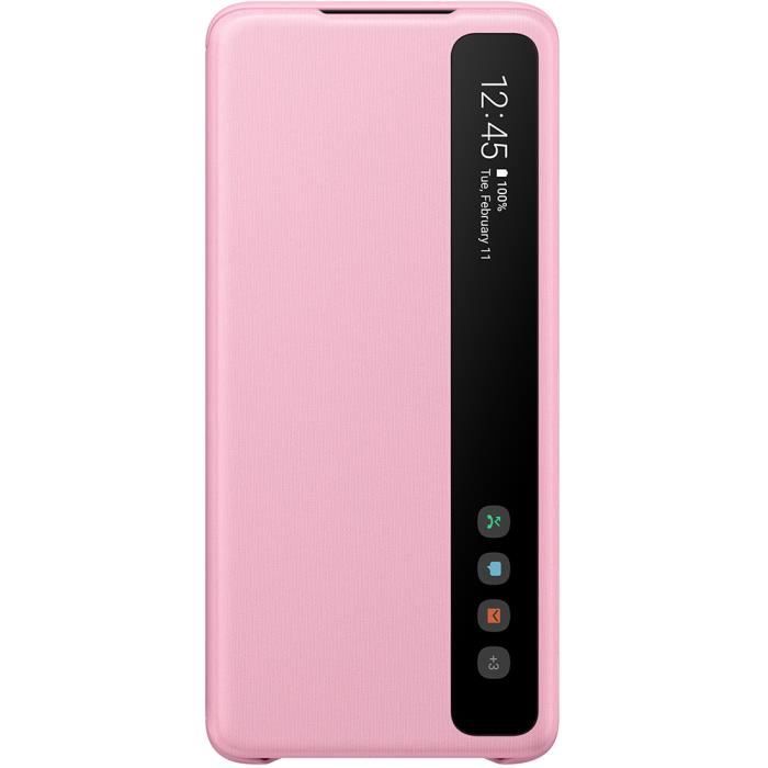 Etui folio Clear View Cover Samsung rose pour Galaxy S20+