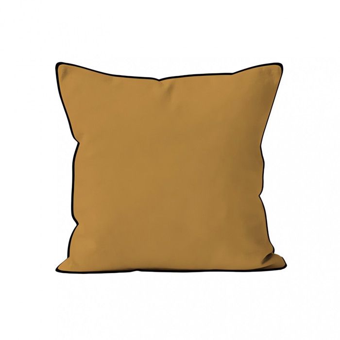 Coussin en microfibre lavée 40x40 cm BOHEME moutarde, par Soleil d'Ocre