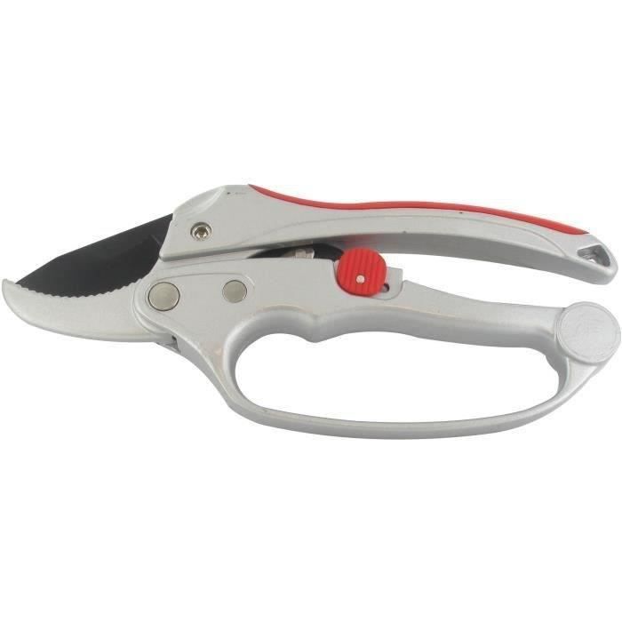 JARDIN PRATIQUE Sécateur à crémaillère OZAKI - Corps en aluminium - Poignée insert anti-dérapant