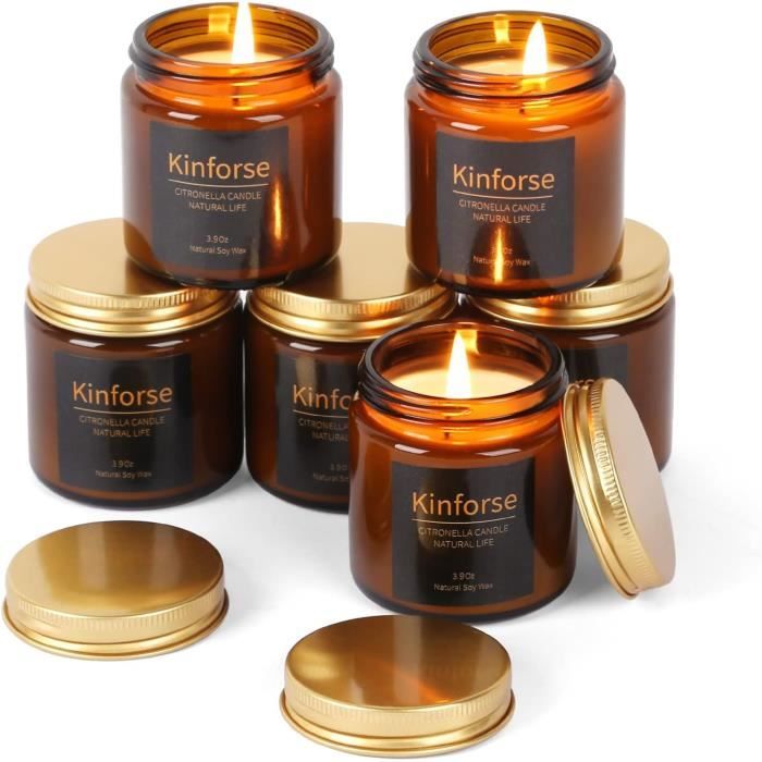 Lot De 6 Bougies Parfumées Kinforse Haut De Gamme Pour Femme - Cadeau Anniversaire Ambiance Romantique