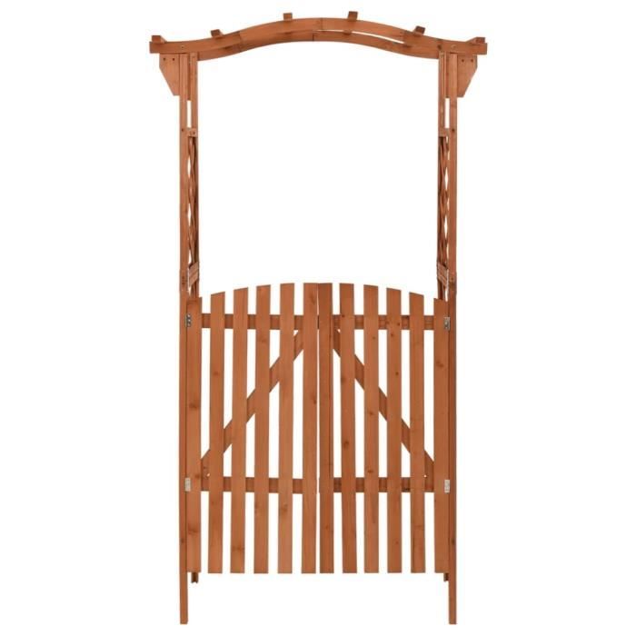 Pergola avec portail en bois de sapin massif - SURENHAP - J11793 - Rectangulaire - 116x40x204 cm