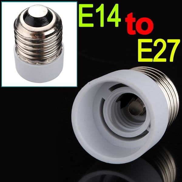 Adaptateur E14 Vers E27 - Lot De 2 - Convertisseur Douille Pour Ampoules LED - 0-250V - Résistant à La Chaleur