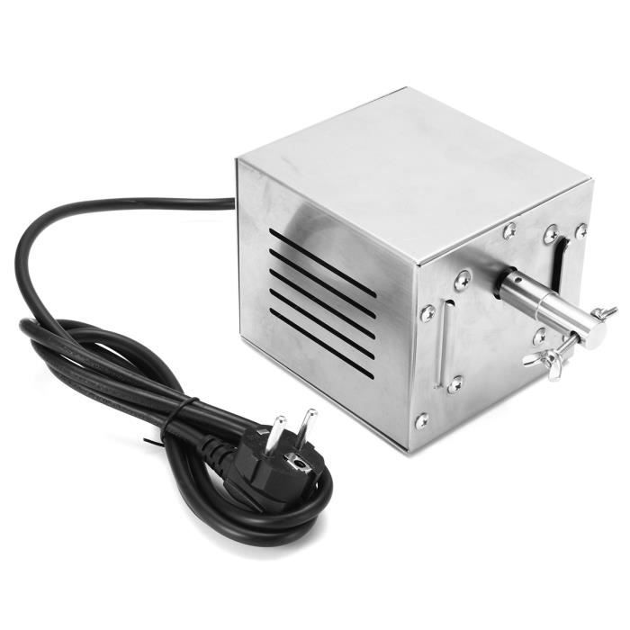 Moteur Rôtisserie Barbecue 25W 220V - Acier Inoxydable - Pour Poulet, Grillades - Prise Européenne - Argenté