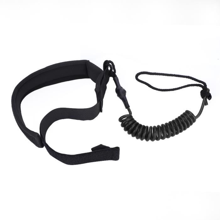 Laisse Enroulée Pour Surf Et Paddle - Sangle Cheville Réglable, Corde PU Solide, 61cm étirée