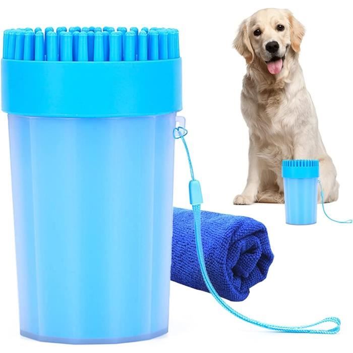 nettoyeur de pattes de chien, brosse de nettoyage portable pour chien,  nettoyeur de pattes d'animaux avec serviette
