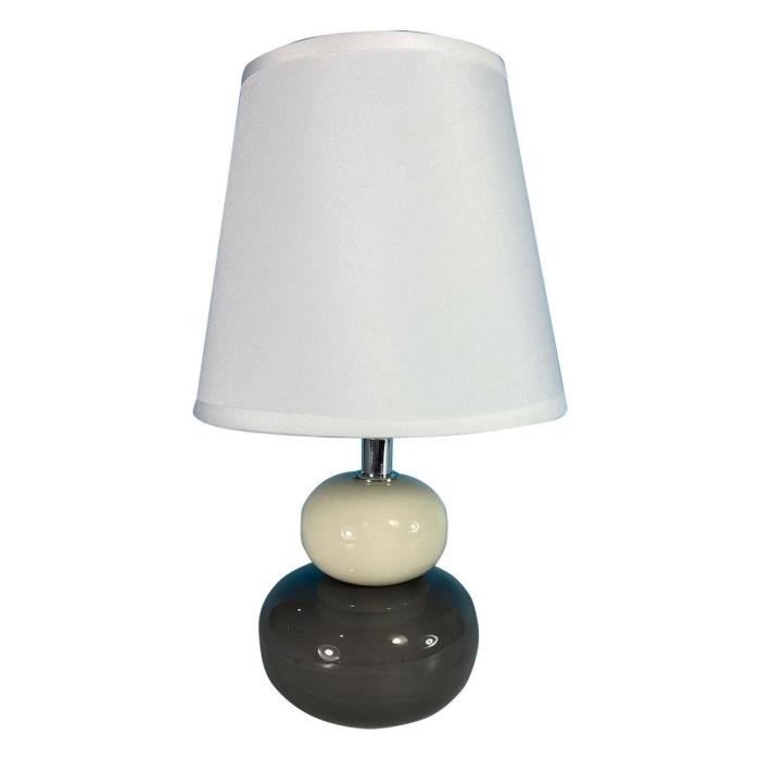 Lampe de bureau Versa Blanc Lin Céramique 16 x 29 cm main image 0