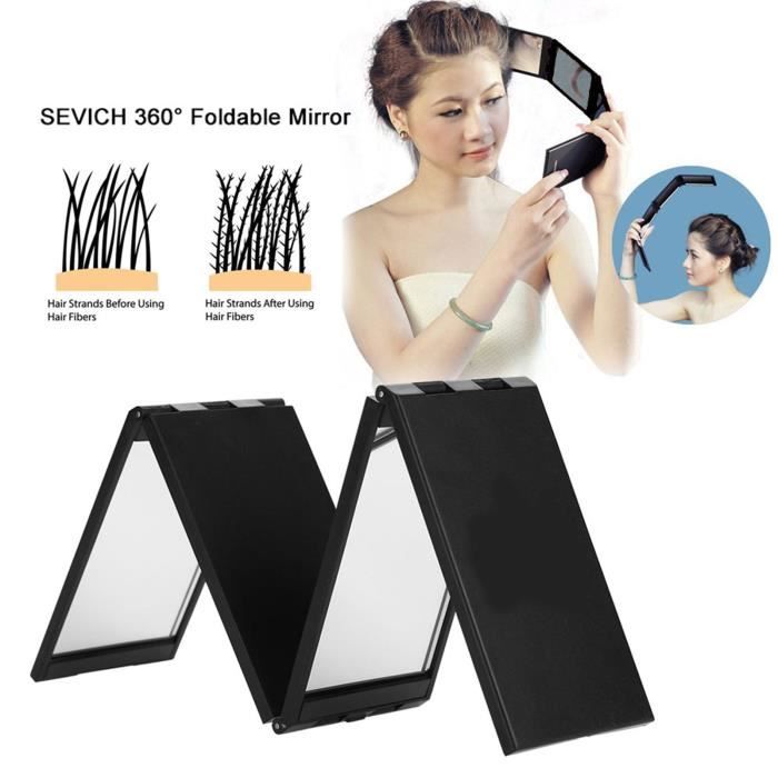 Miroir 360° Pliable 4 Voies ZORVUJI - Miroir Portable Voyage Maquillage Et Barbe