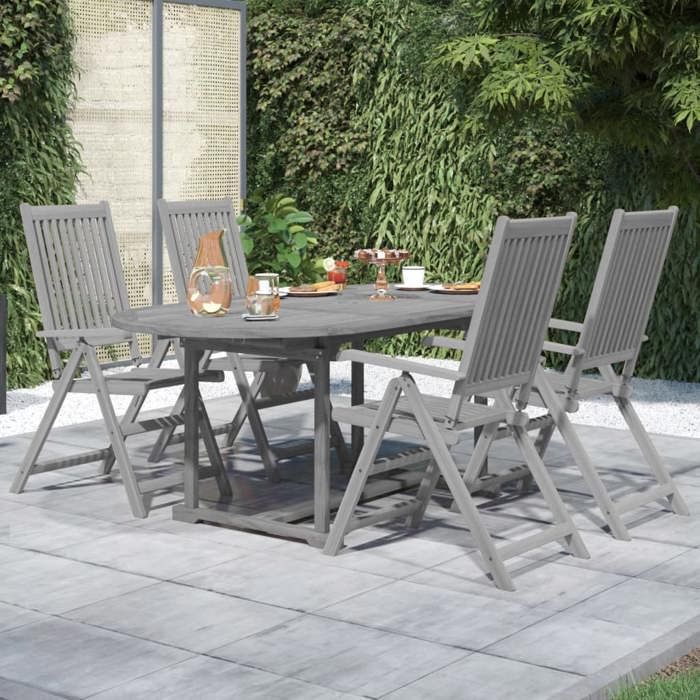vidaXL Ensemble de Salle à Manger de Jardin 5 pcs Mobilier à Dîner de Terrasse Table et Chaises de Repas Salon de Jardin 3079653