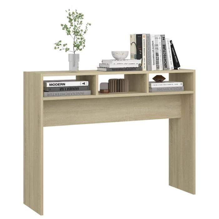 MEN(808308)Table console Chêne sonoma 105x30x80 cm Aggloméré