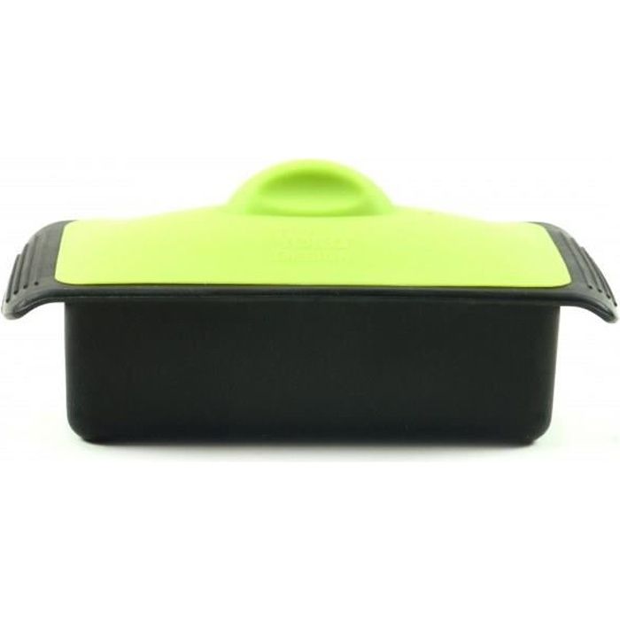 YOKO DESIGN Plat pour terrine de 1 kg avec couvercle - 11 x 22,5 cm - Noir et vert