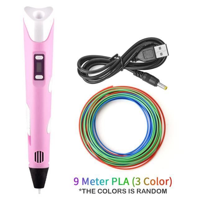 Stylo imprimante 3D,Pink--Stylo Impression 3d 5 V, Avec Filament Pla ...