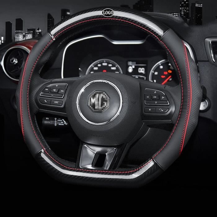 Housse De Volant Peugeot Noir Et Rouge - 38x9cm, Cuir Synthétique | Couvre Volant Protection, Neuf LP-4164-004