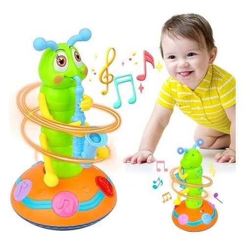Jouet Chenille Dansante Électrique - Musique, Lumières LED, Évitement D'obstacles - Pour Enfants Amusant
