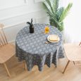 6 -Nappe décorative en coton et lin, 150cm, nappe ronde pour Table à manger-1