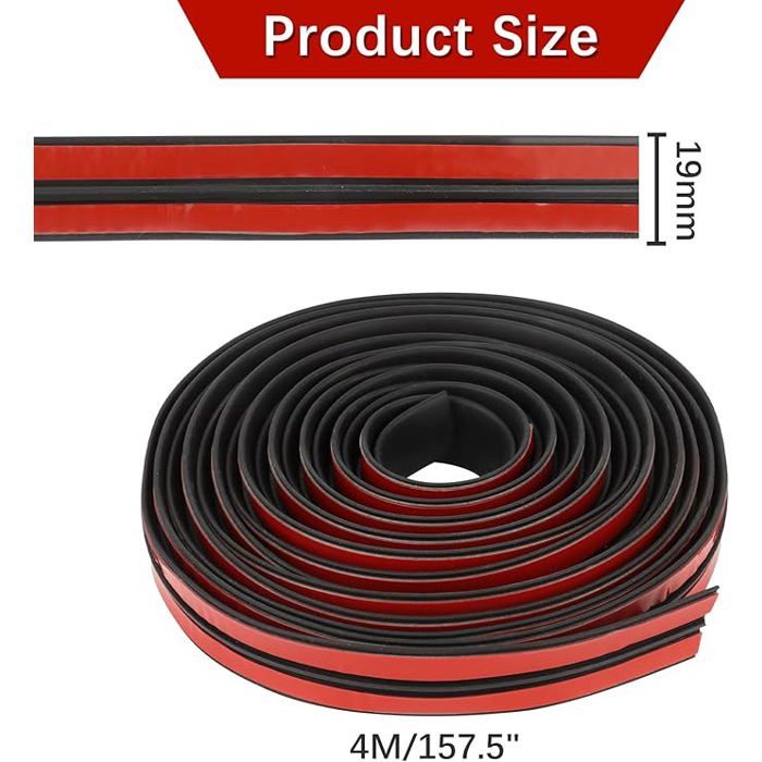 Joint Caoutchouc Pare-Brise 19mmx3m - Bande Étanchéité Auto Universelle | Protection Eau Bruit Voiture