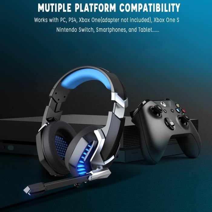 Casque Gamer Athlete Micro Casque PS4 Gaming, Anti-Bruit,Casque Gaming pour  PC PS4 Xbox et Switch