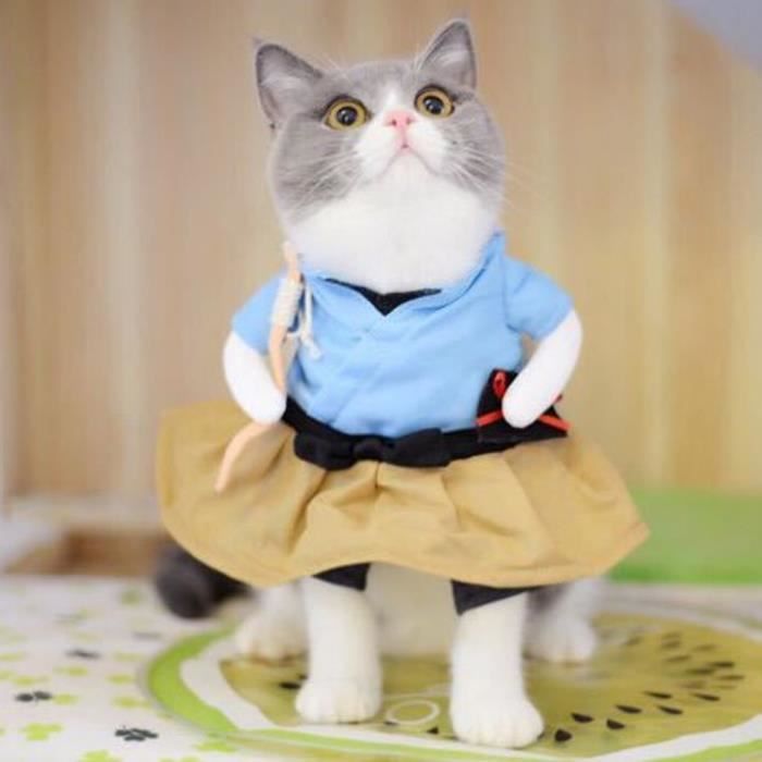 PAR Polyester Drole Samurai Debout Pet Costume Halloween Party Cosplay Vetements Habille Pour Chien Chat XL Cdiscount