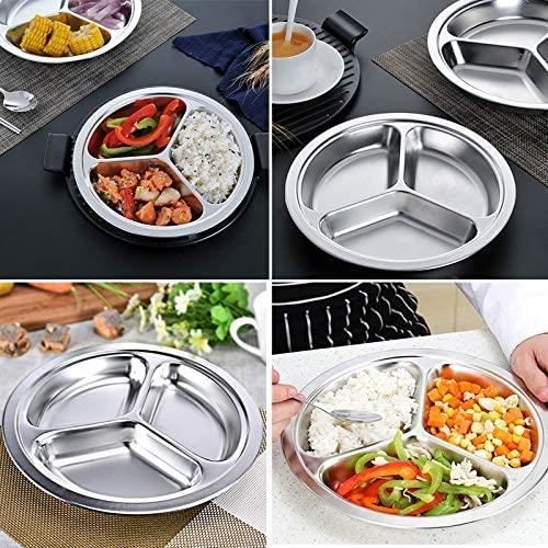 Lot De 2 Assiettes Compartimentées Yanhalo - 5 Sections Inox 304 - Forme Bus - Pour Adultes, Enfants Et Camping