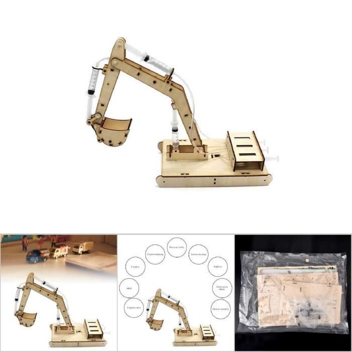 Kadimendium Modèle de Pelle Hydraulique, Jouet STEM pour Enfants, Expérience Scientifique en Bois, Jouet éducatif, Kit Complet avec Système Hydraulique Unique pour des Heures de Plaisir