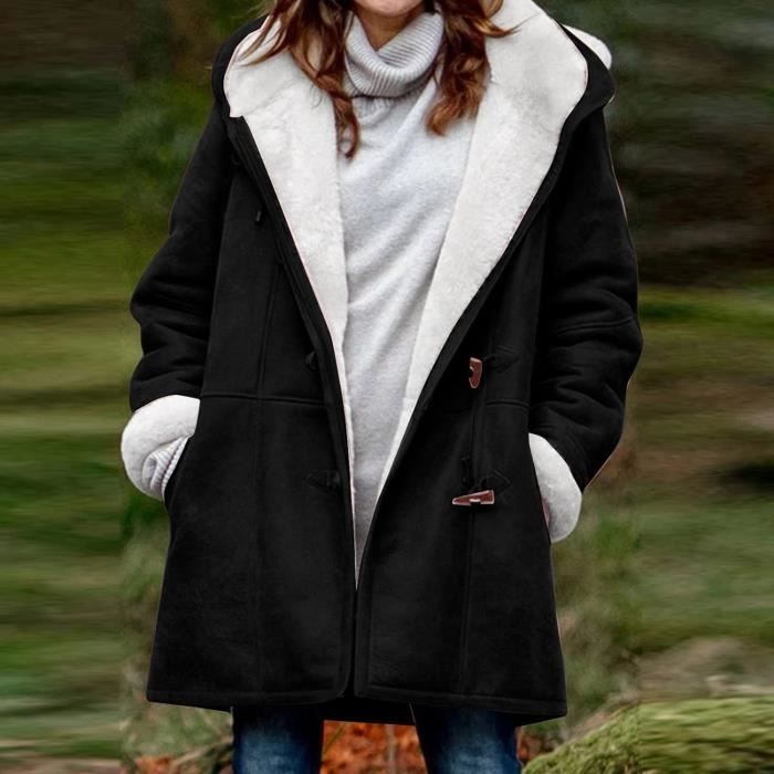 BLOUSON PERFECTO BOMBER Manteau Femme Hiver Avec Poche Couleur Uni Polaire Grande Taille Outdoor Regular Veste Mode Noir Noir Cdiscount Pret a Porter