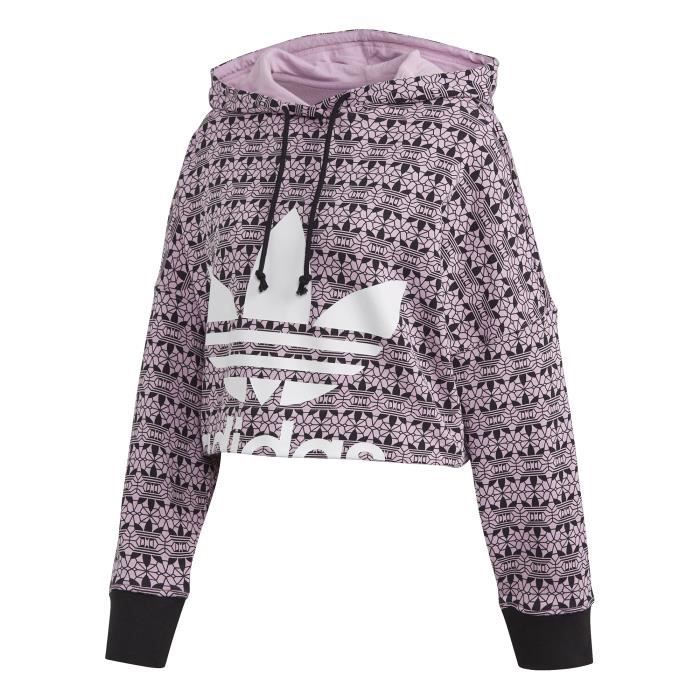 Sweat adidas femme on sale gris et rose