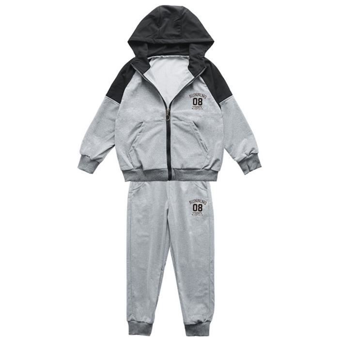 Ensemble de survetement garcon iixpin Sweat a capuche et pantalon de jogging Fitness Gris Gris Cdiscount Pret a Porter