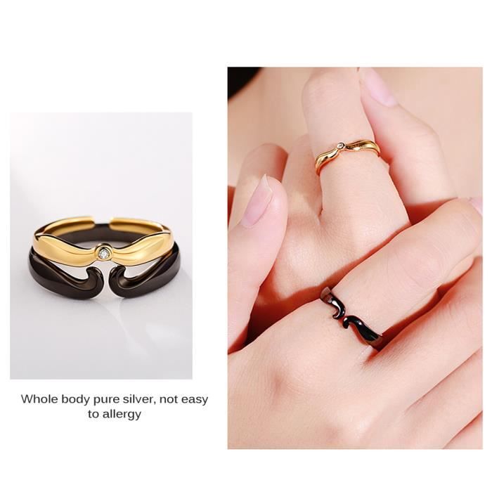 Bague pour femme a taille reglable La Belle et la Bete Bague pour couple creatif Dames avec diamants Cdiscount Jeux Jouets