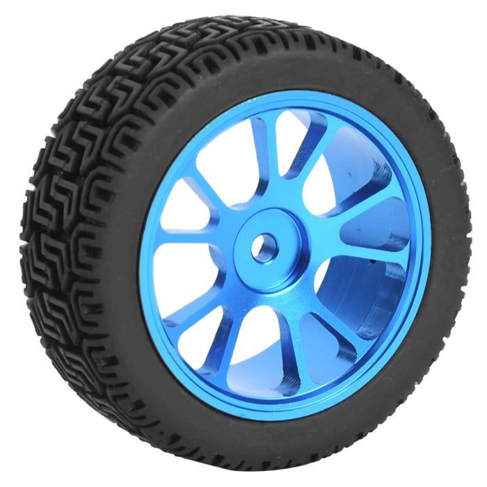 Pneu de Roue de RC, Pneu de Voiture de RC, Pneu Bleu d'Alliage 75mm pour WL 1/18 A959 A979 A969 Voiture de Course RC Camion sur Voiture de Route RC Voiture