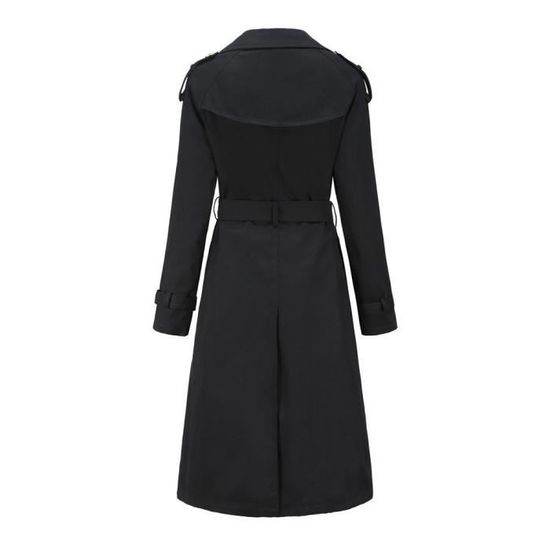 Trench femme trench marque de luxe trench long trench mode noir Noir Cdiscount Pret a Porter