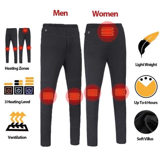 Hommes Femmes électrique Coupe-vent Extérieur Ski Warm USB Pantalon Chauffant 
