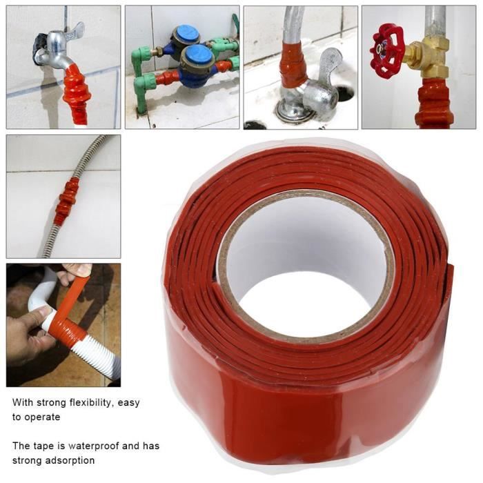 XUY La bande adhésive Ruban étanche Ruban anti fuite Fournitures de  réparation de tuyaux Longueu de 1 mètre (Rouge)