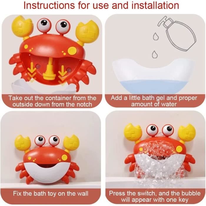Acheter Jouets de bain en forme de crabe pour tout-petits, bulles  électriques pour enfants, fabricant de bulles musicales pour bébés, jouet  de jeu d'eau de baignoire