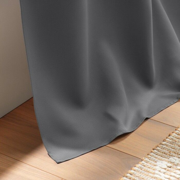 Tissu Rideau Uni Lourd Panama Gris 140 Cm De Large - Marque Laura Ashley - Neuf Au Mètre