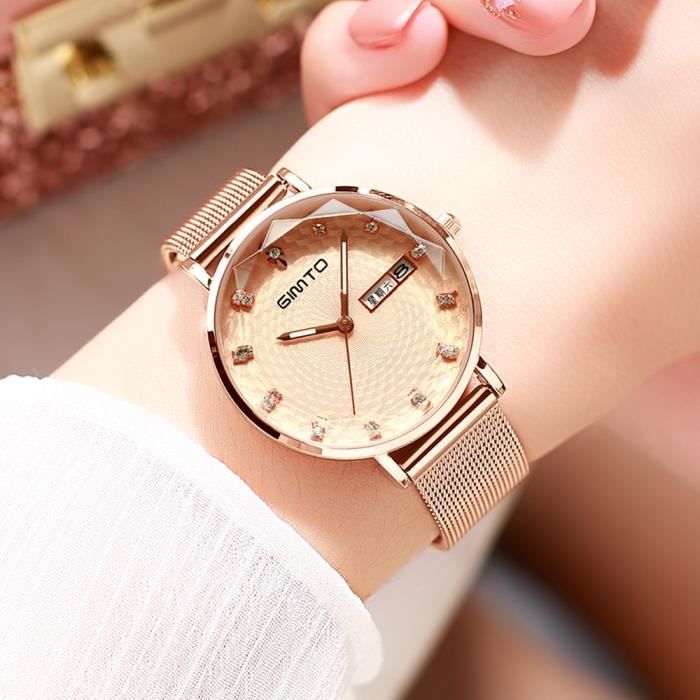 GIMTO Montre Femme Cadeau Femme Montre Quartz Etanche