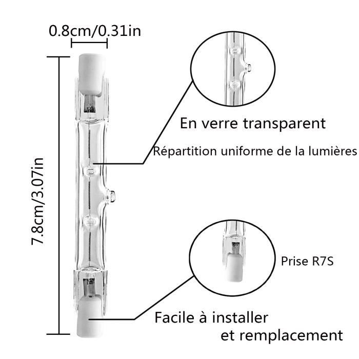 Xanlite - Lot de 2 ampoules halogènes culot R7S, 118mm, 2200