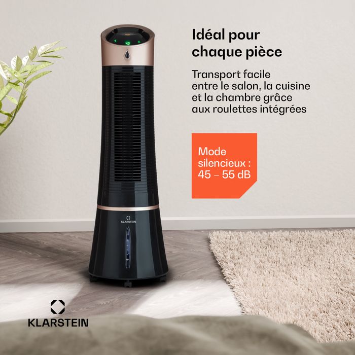 Ventilateur KLARSTEIN Skyscraper Ice Rafraichisseur d'air et ventilateur - 3 vitesses - Réservoir 6L - Blanc Ventilateur KLARSTEIN Skyscraper Ice Rafraichisseur d'air et ventilateur - 3 vitesses - Réservoir 6L - Blanc