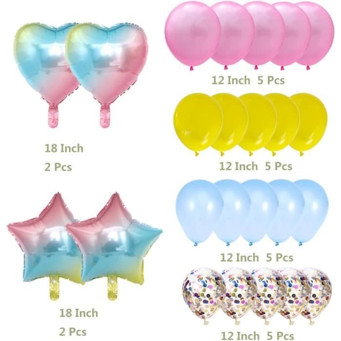 Ballons Chiffre 11 Arc-en-Ciel - 2 Ballons XXL 80 Cm - Pour Anniversaire Fille - Hélium Ou Air