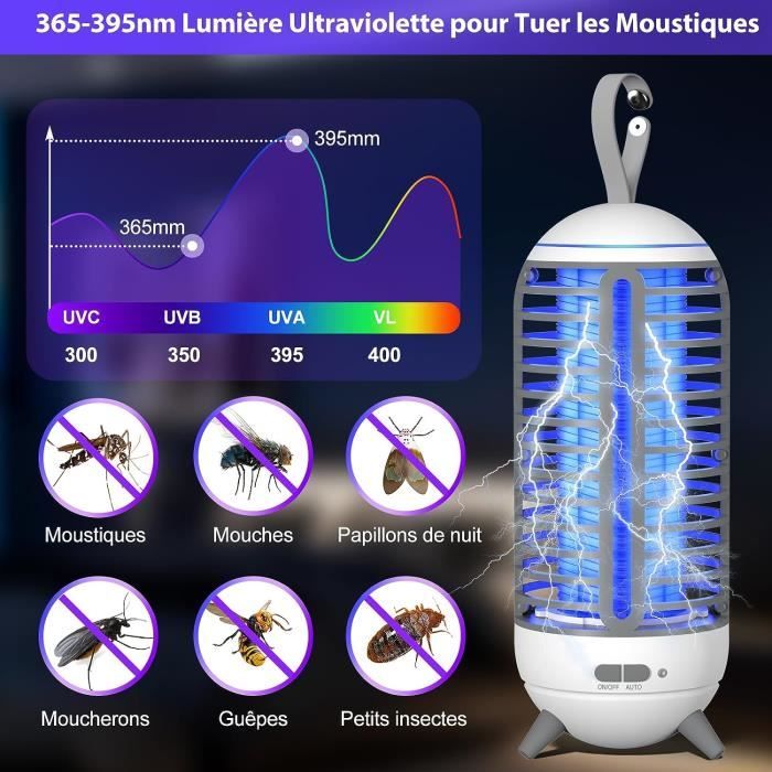 BARRIERE A INSECTES Barzone Lampe LED Nomade Anti-Moustiques 2 en