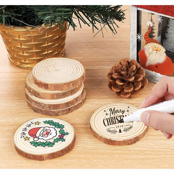 Rondelles De Bois Naturel - 18 Pièces - 7-10 Cm - Pour Pyrogravure, Deco Noël, Mariage, DIY
