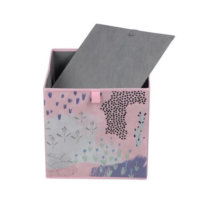 Cube de rangement 'Modul & Moi' en tissu rose - L'Incroyable