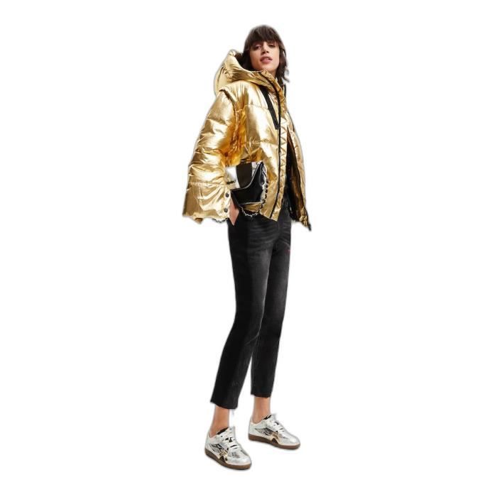Doudoune dorée femme sale