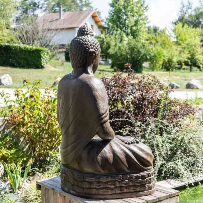 Statue jardin bouddha assis fibre de verre position chakra 150cm brun -  Cdiscount Maison