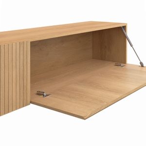 Libreria JULIETTE 6 Ripiani Con Doghe In Legno Rovere - Armadietto 80x30x143 Cm IDMarket - 4