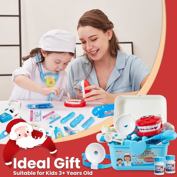 Mallette Docteur Fivejoy – Jouet Enfant Avec Stéthoscope, Rose, Cadeau éducatif
